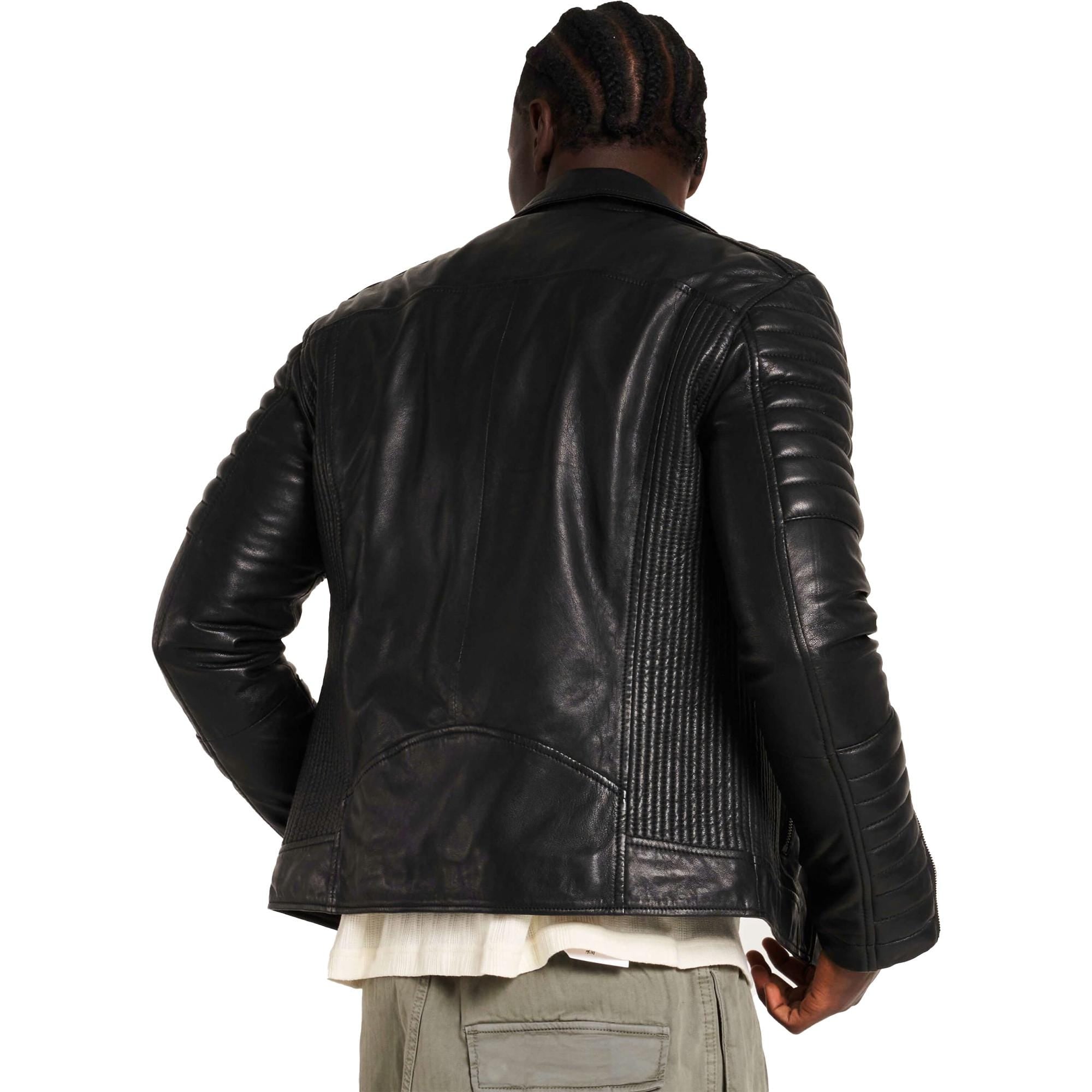 Mens Real Motorcycle Biker Leather Jacket Punk Retro Brando Moto Style Leather Jackets