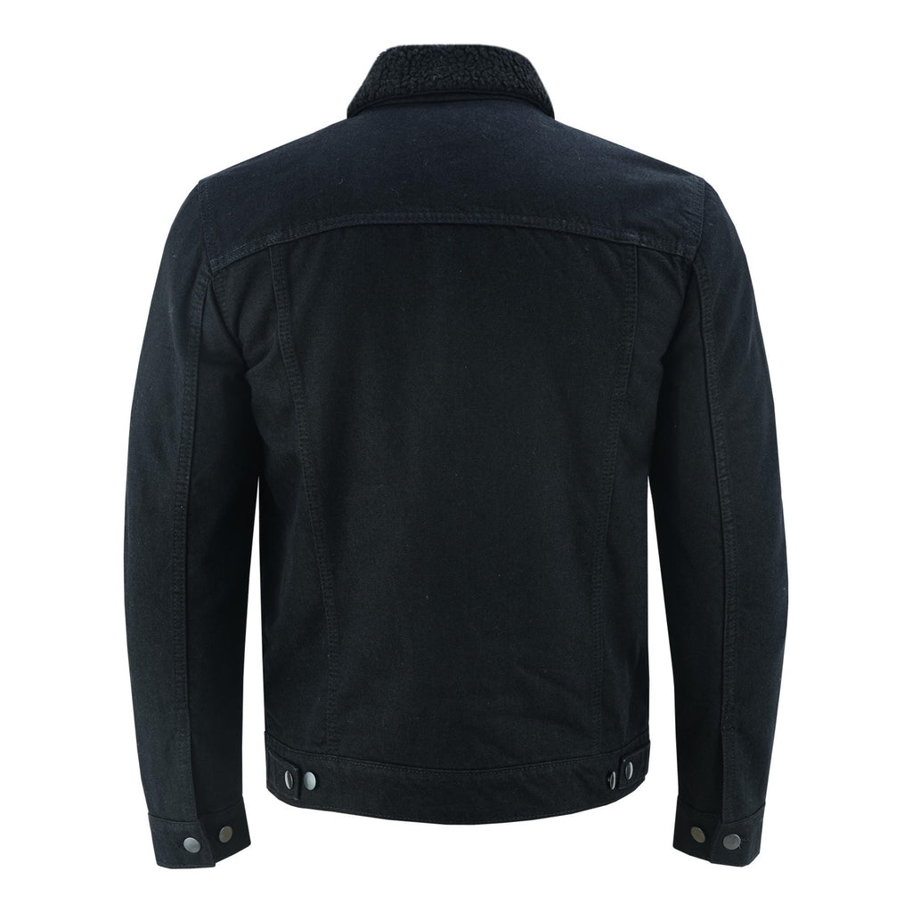 Heavyweight Denim Jacket Men's Fur Lined Streetwear Coat | Vintage Winter Biker Style