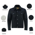 Heavyweight Denim Jacket Men's Fur Lined Streetwear Coat | Vintage Winter Biker Style