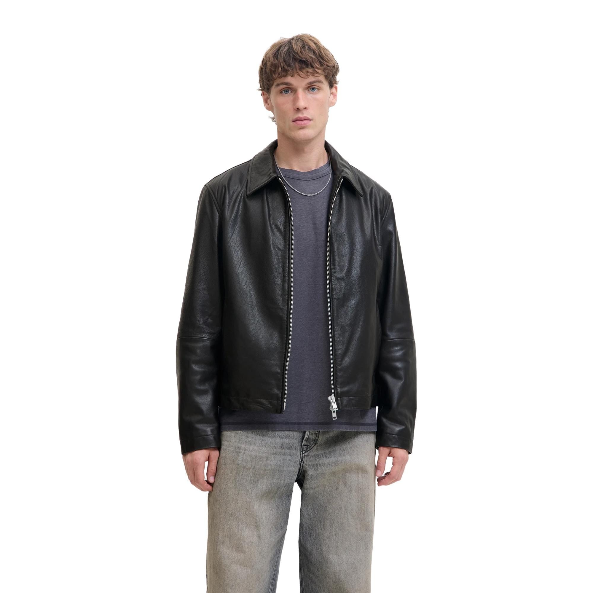 Classic Black Leather Jacket Men Streetwear Fashion Biker Style Jackets For Men