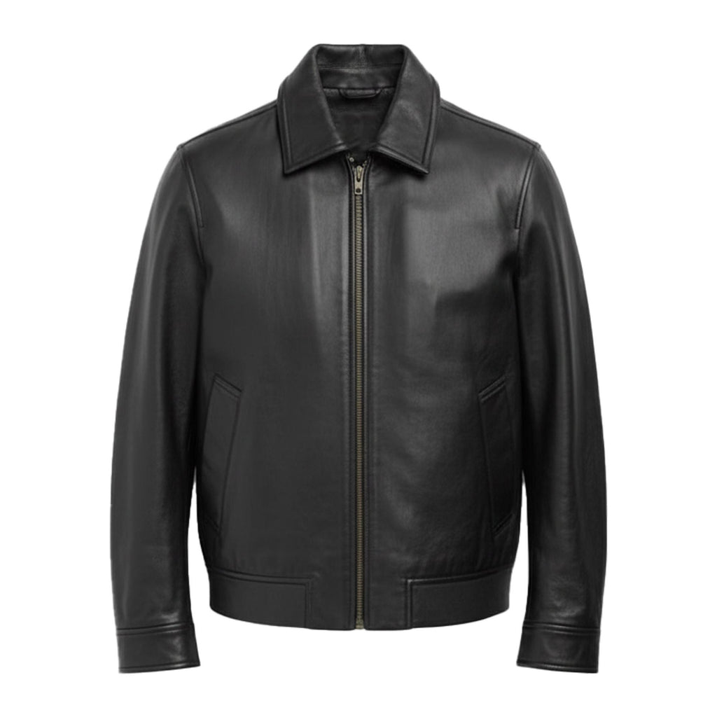 Classic Mens Moto Biker Leather Jacket Distressed Vintage Black Motorcycle Real Casual Leather Coat