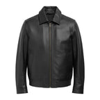 Classic Mens Moto Biker Leather Jacket Distressed Vintage Black Motorcycle Real Casual Leather Coat