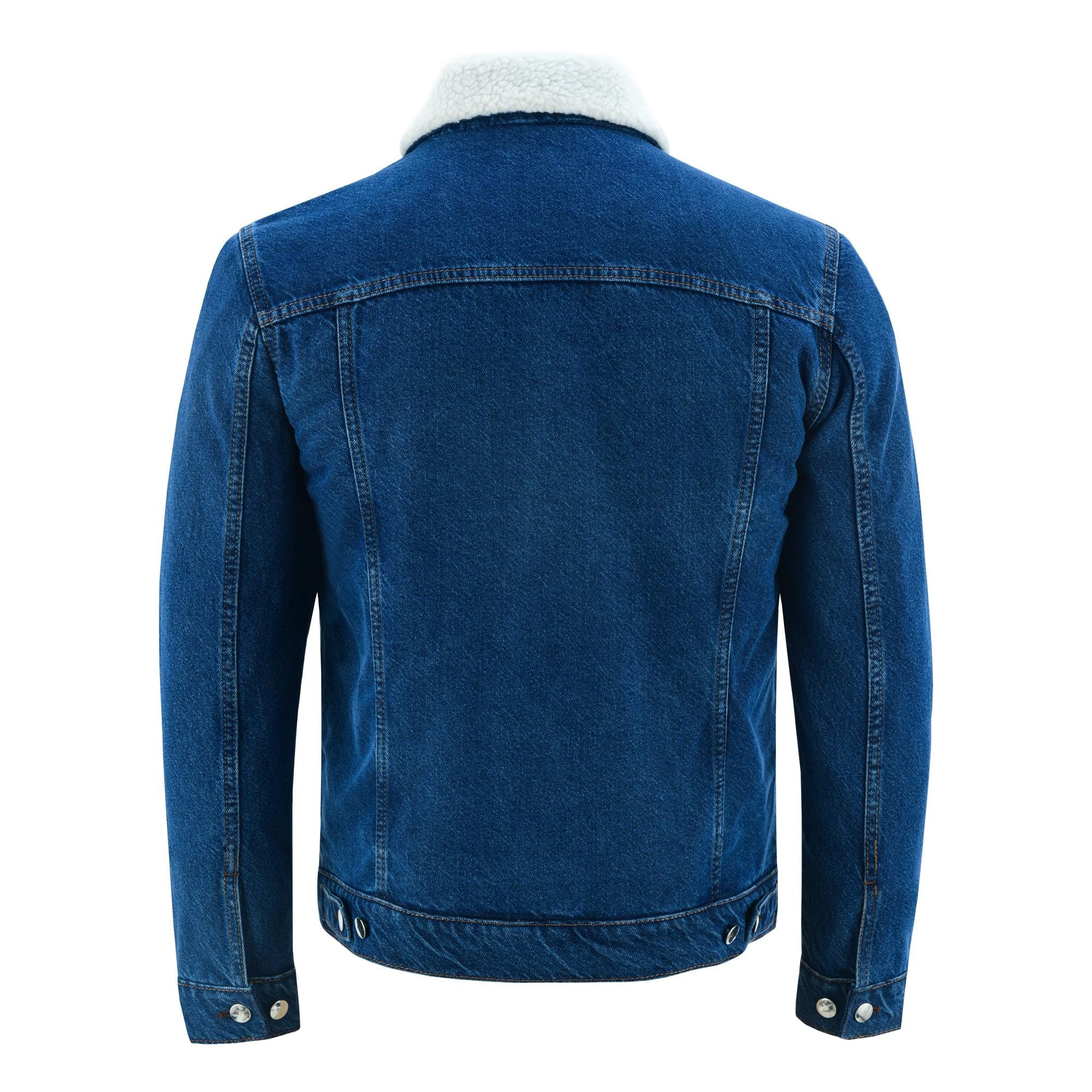 Streetwear Fur Sherpa Lined Jacket Vintage Denim Coat | Men's Classic Winter Jean Jacket