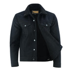 Heavyweight Denim Jacket Men's Fur Lined Streetwear Coat | Vintage Winter Biker Style