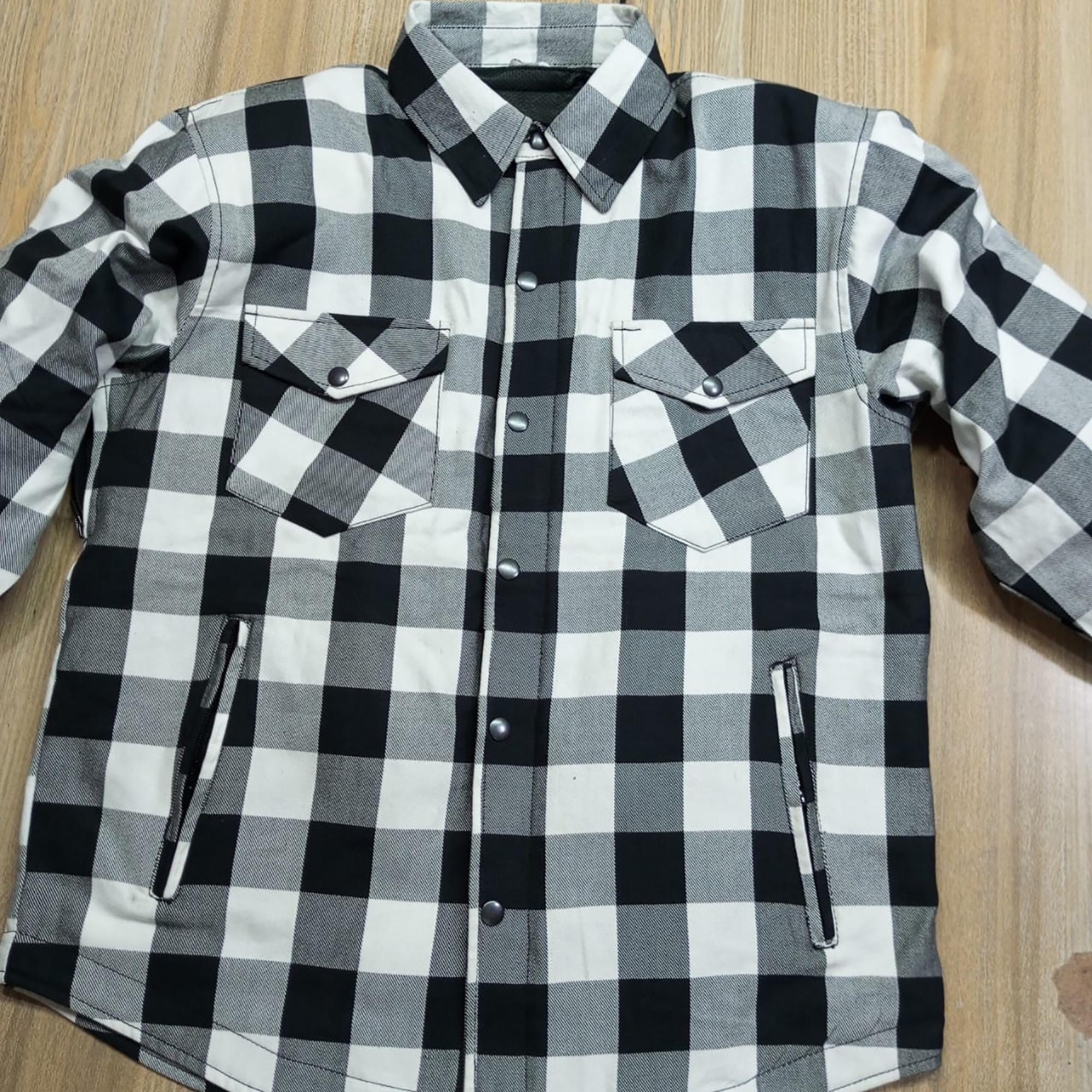 Men's Kevlar Flannel Shirt Armored Plaid Biker Riding Gear | CE-Approved Safety Jacket