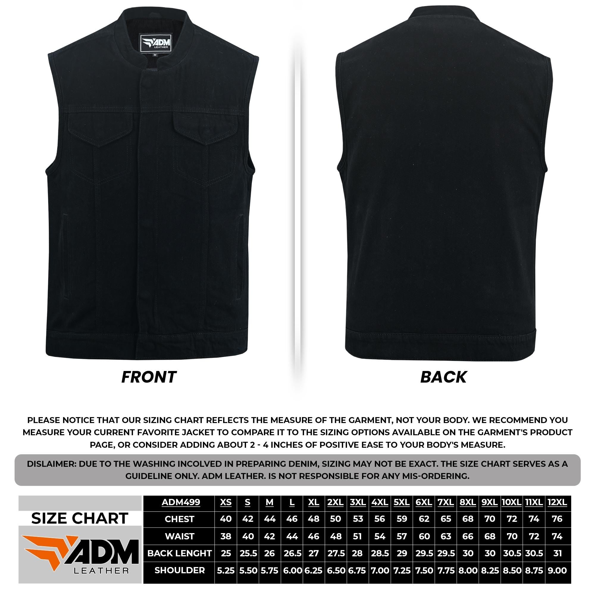 Unisex Acid Wash Vest Retro Rocker Jean Vest | Distressed Festival Denim Cutoff