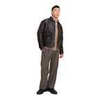 Distressed Brown Leather Jacket For Men Aviator Style Biker Western Cowboy Leather Coat