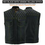 Handmade Cowhide Leather Motorcycle Vest: SOA Biker Style, Concealed Carry