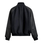Leather Varsity Jacket Biker Style Baseball Style School Uniform Unisex Streetwear Jackets For Mens