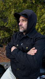 Heavyweight Denim Jacket Men's Fur Lined Streetwear Coat | Vintage Winter Biker Style
