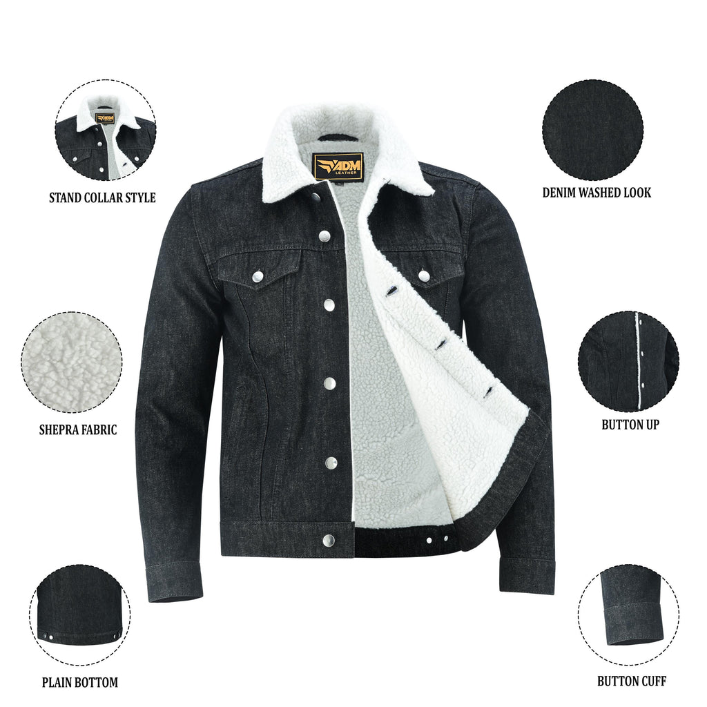 Retro Blue Jean Coat Men's Fur Lined Denim Jacket | Streetwear Vintage Outerwear