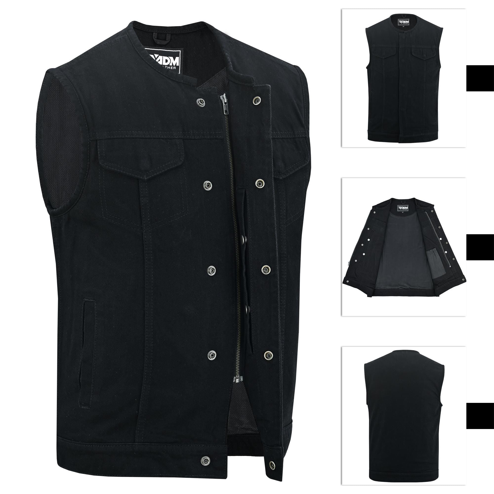 Denim Vest Men Ripped Jean Raw Edge Cut Punk Rock Streetwear Sleeveless Biker Vests