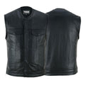 Handmade Cowhide Leather Motorcycle Vest: Diamond Quilted Biker Vest