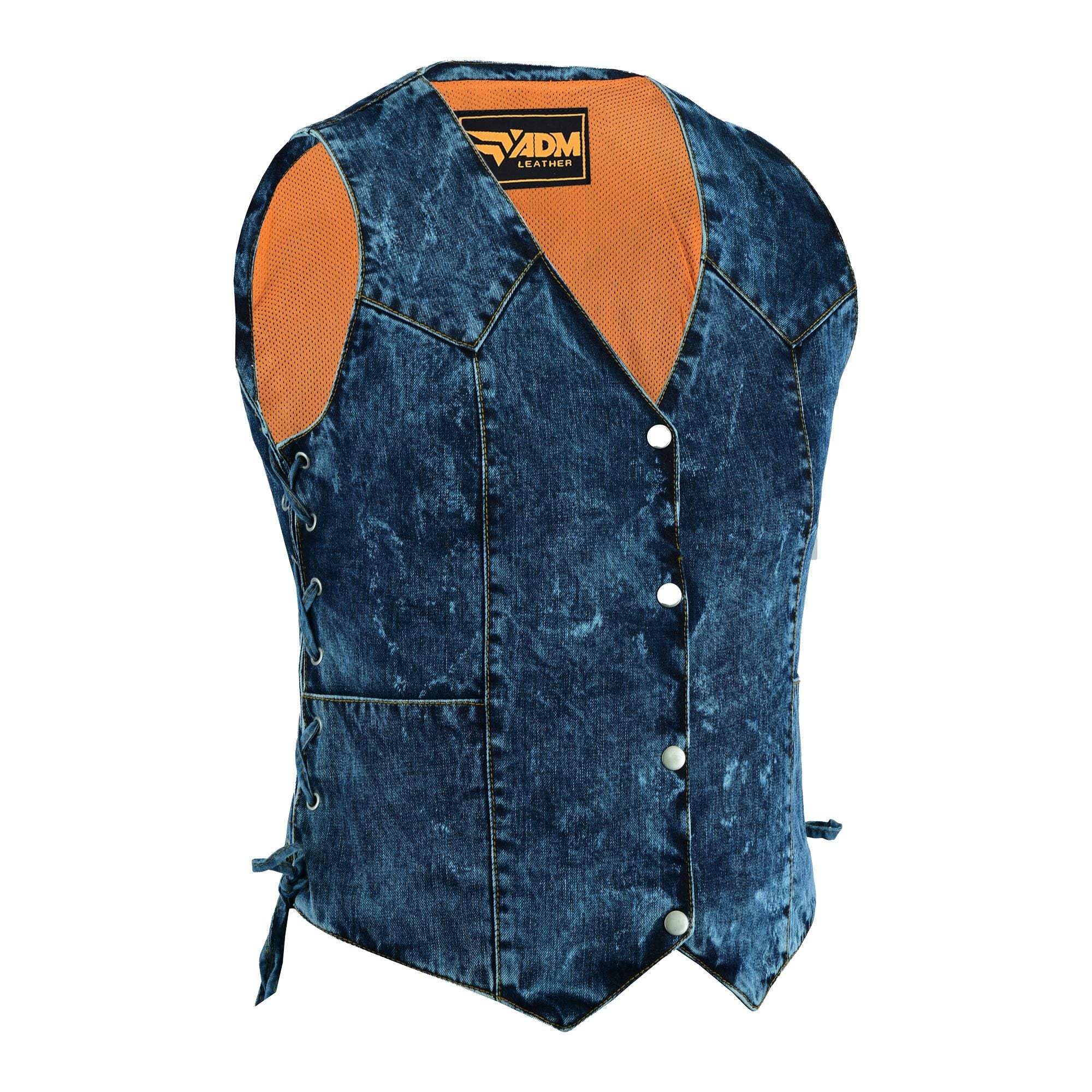 Classic Essential Denim Vest Unisex Blue Jean Sleeveless Top Trucker Style Fitted Workwear