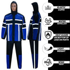 Waterproof Motorcycle Rain Suit: Lightweight Polyester Hooded Jacket & Trousers
