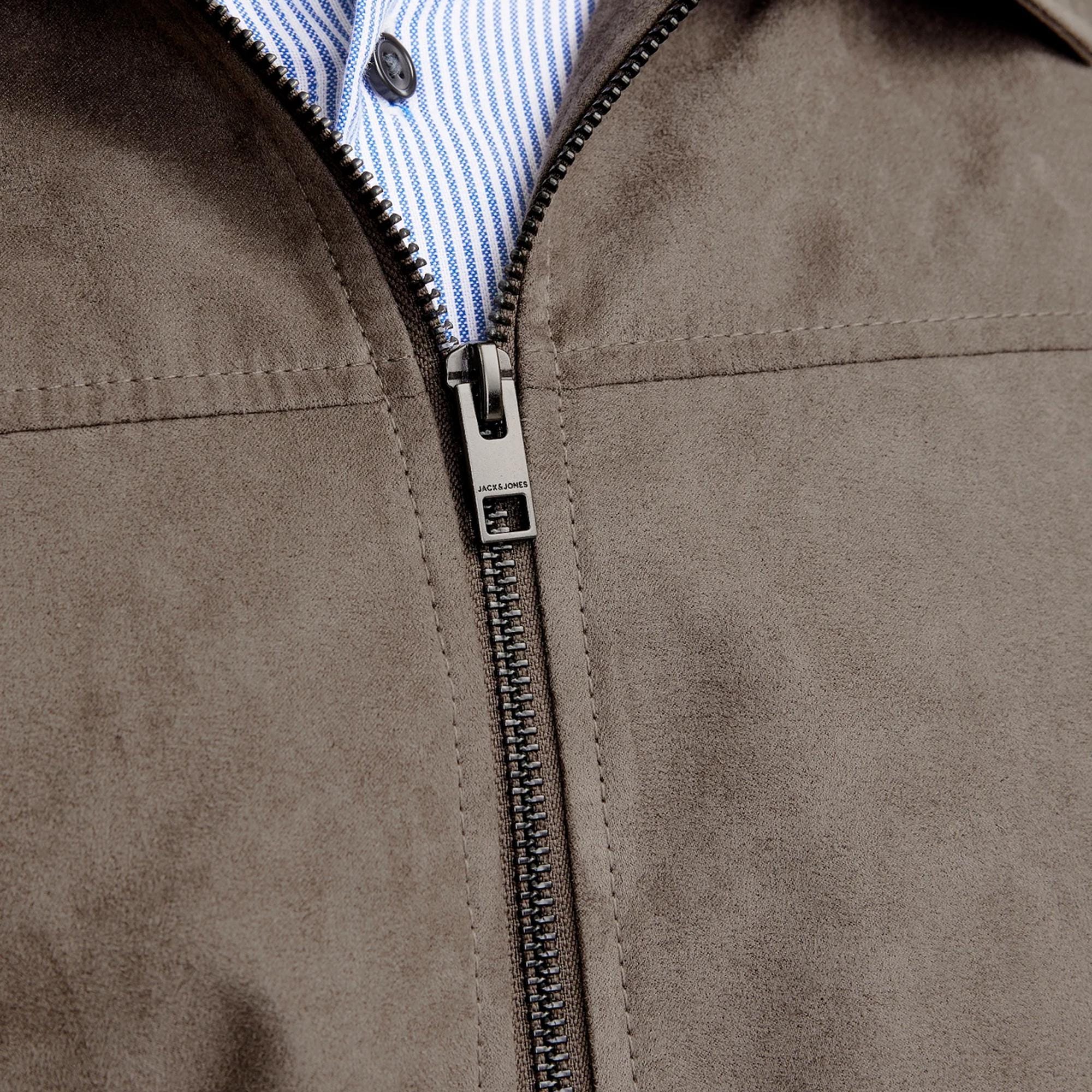 Vintage Style Men’s Brown Jacket Casual Business Outerwear Premium Mens Zipper Coat Dark Tan Lightweight Urban Streetwear Fashion