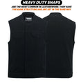 Mens Black Denim Vest Heavyweight Biker Gothic Rocker Sleeveless Jean Jacket Cutoff Punk Style