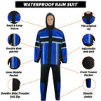 Waterproof Motorcycle Rain Suit: Lightweight Polyester Hooded Jacket & Trousers