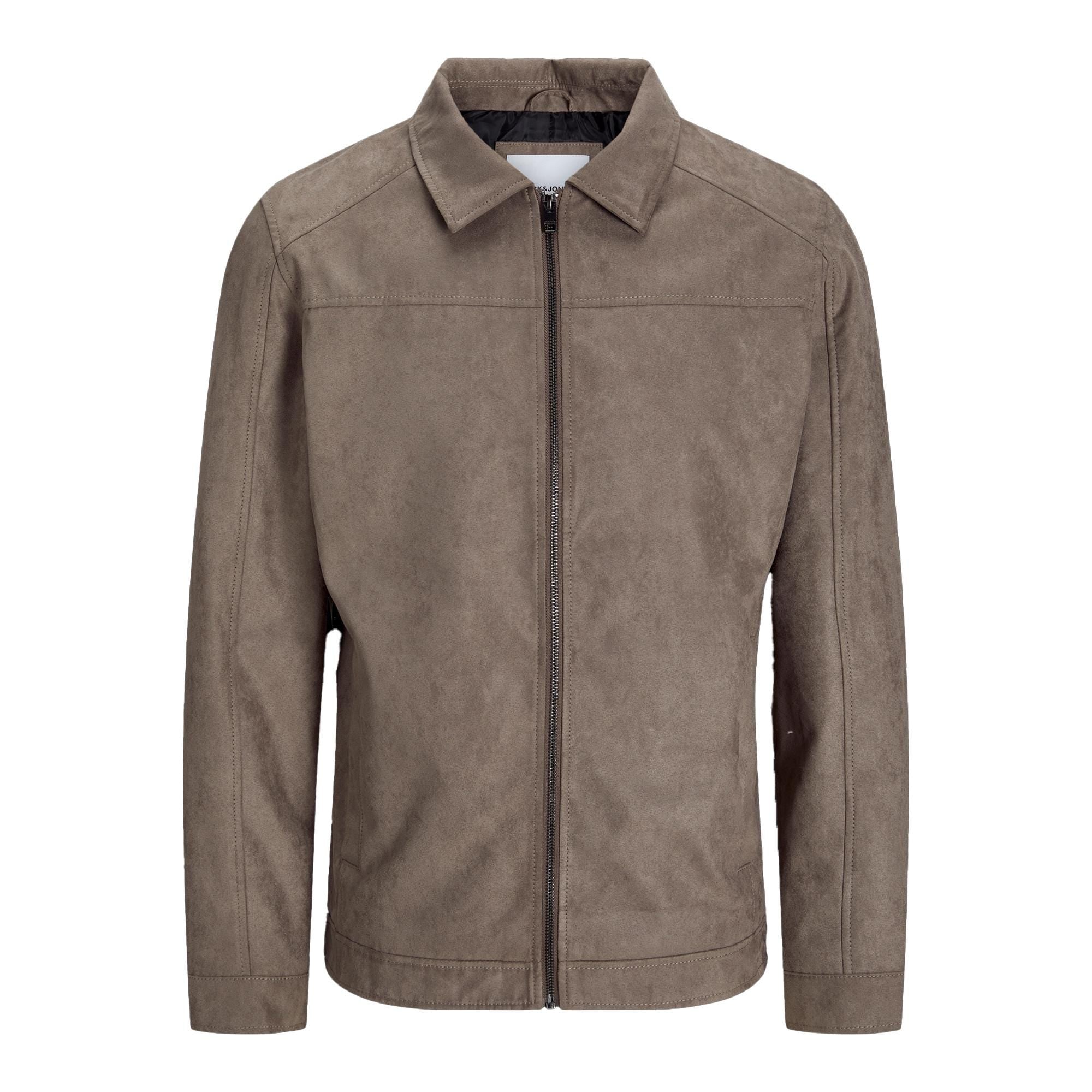 Vintage Style Men’s Brown Jacket Casual Business Outerwear Premium Mens Zipper Coat Dark Tan Lightweight Urban Streetwear Fashion