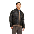 Distressed Brown Leather Jacket For Men Aviator Style Biker Western Cowboy Leather Coat