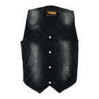 Black Denim Vest Mens Biker Motorcycle Jean Sleeveless Jacket Studded Punk Streetwear Top