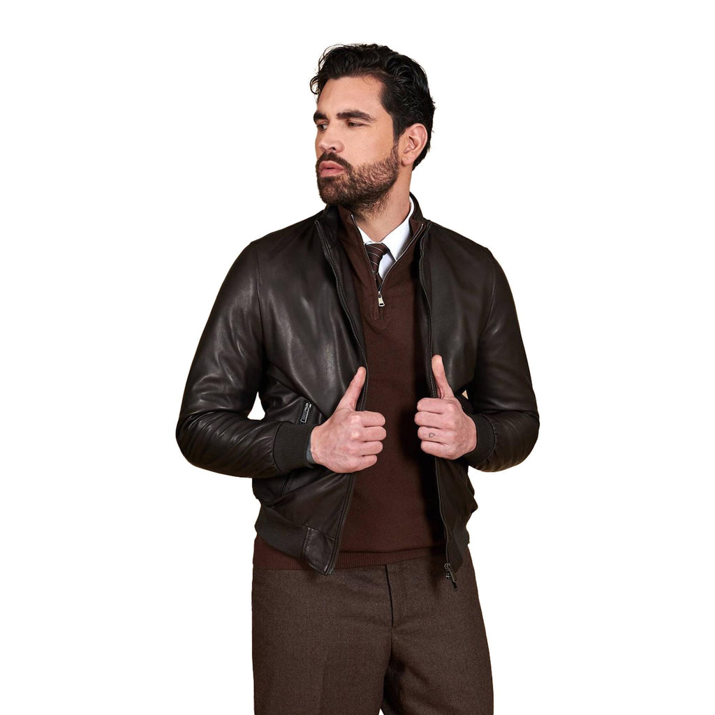 Men’s Motorcycle Biker Leather Jacket Classic Moto Riding Real Leathers Office Work Wear Jacket For Men