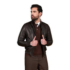 Men’s Motorcycle Biker Leather Jacket Classic Moto Riding Real Leathers Office Work Wear Jacket For Men