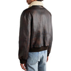 Men Leather Jacket Motorcycle Biker Style Western Cowboy Riding Jacket Classic Casual Warm Winter Coat
