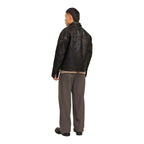 Distressed Brown Leather Jacket For Men Aviator Style Biker Western Cowboy Leather Coat
