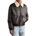 Men Leather Jacket Motorcycle Biker Style Western Cowboy Riding Jacket Classic Casual Warm Winter Coat