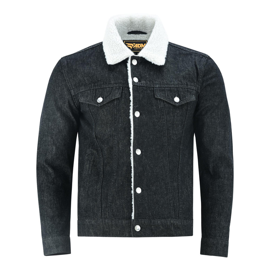 Retro Blue Jean Coat Men's Fur Lined Denim Jacket | Streetwear Vintage Outerwear