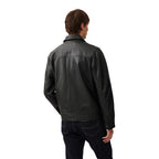 Classic Mens Moto Biker Leather Jacket Distressed Vintage Black Motorcycle Real Casual Leather Coat