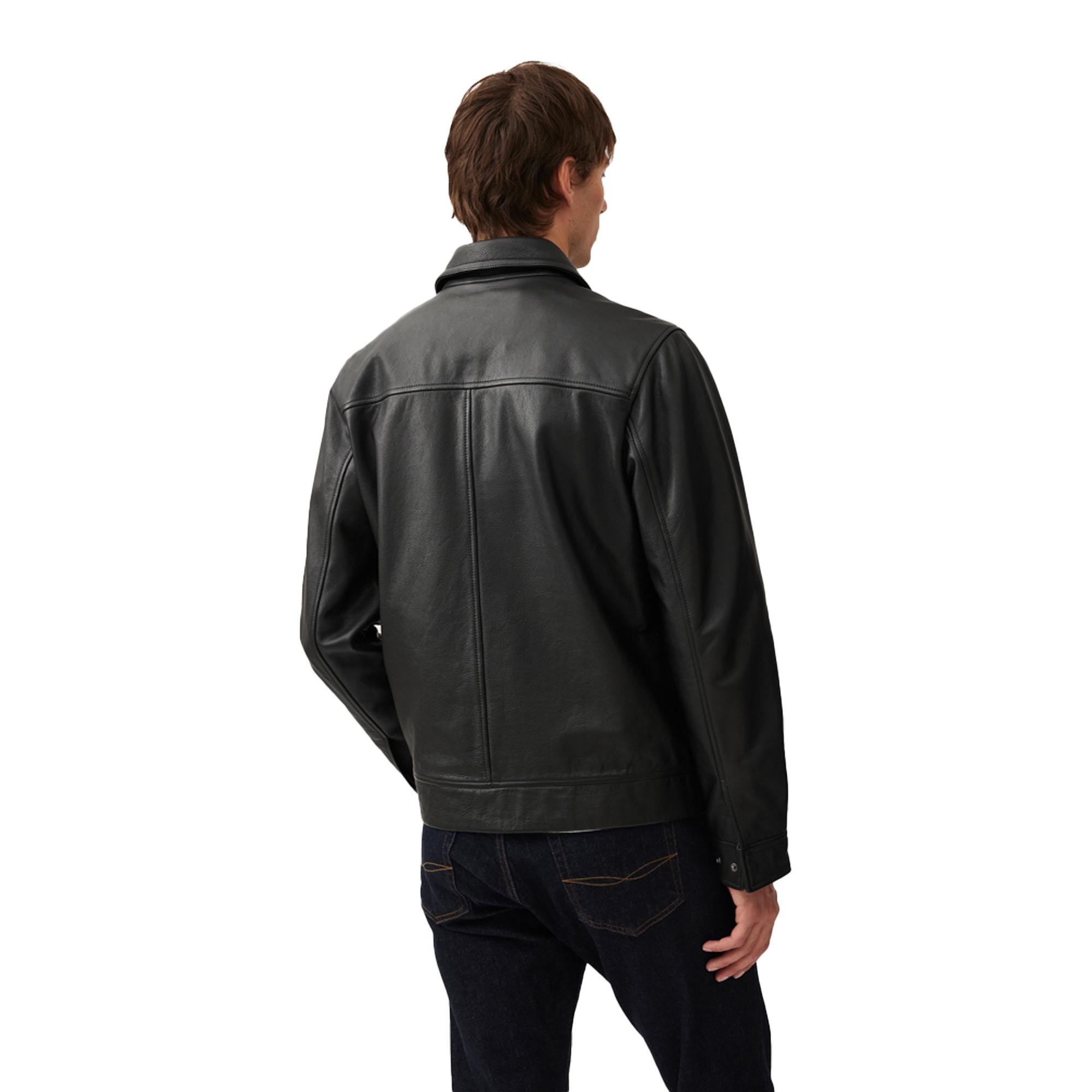 Classic Mens Moto Biker Leather Jacket Distressed Vintage Black Motorcycle Real Casual Leather Coat