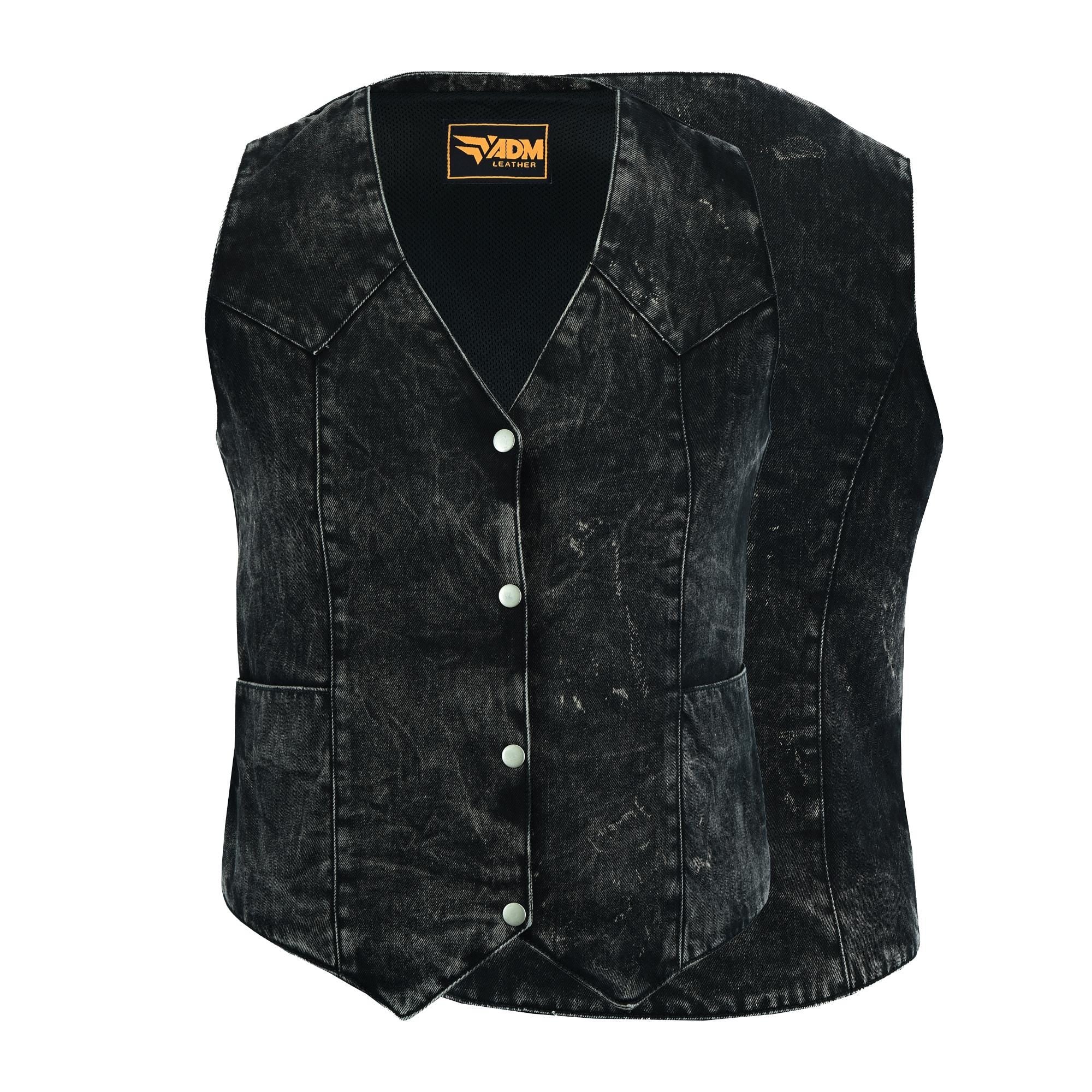 Mens Western Leather Biker Vest SOA Motorcycle Club Cutoff Sleeveless Top Cowboy Fitted Style
