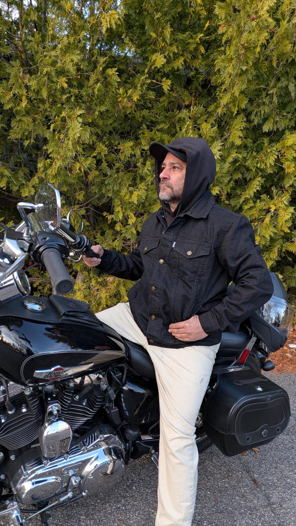 Heavyweight Denim Jacket Men's Fur Lined Streetwear Coat | Vintage Winter Biker Style