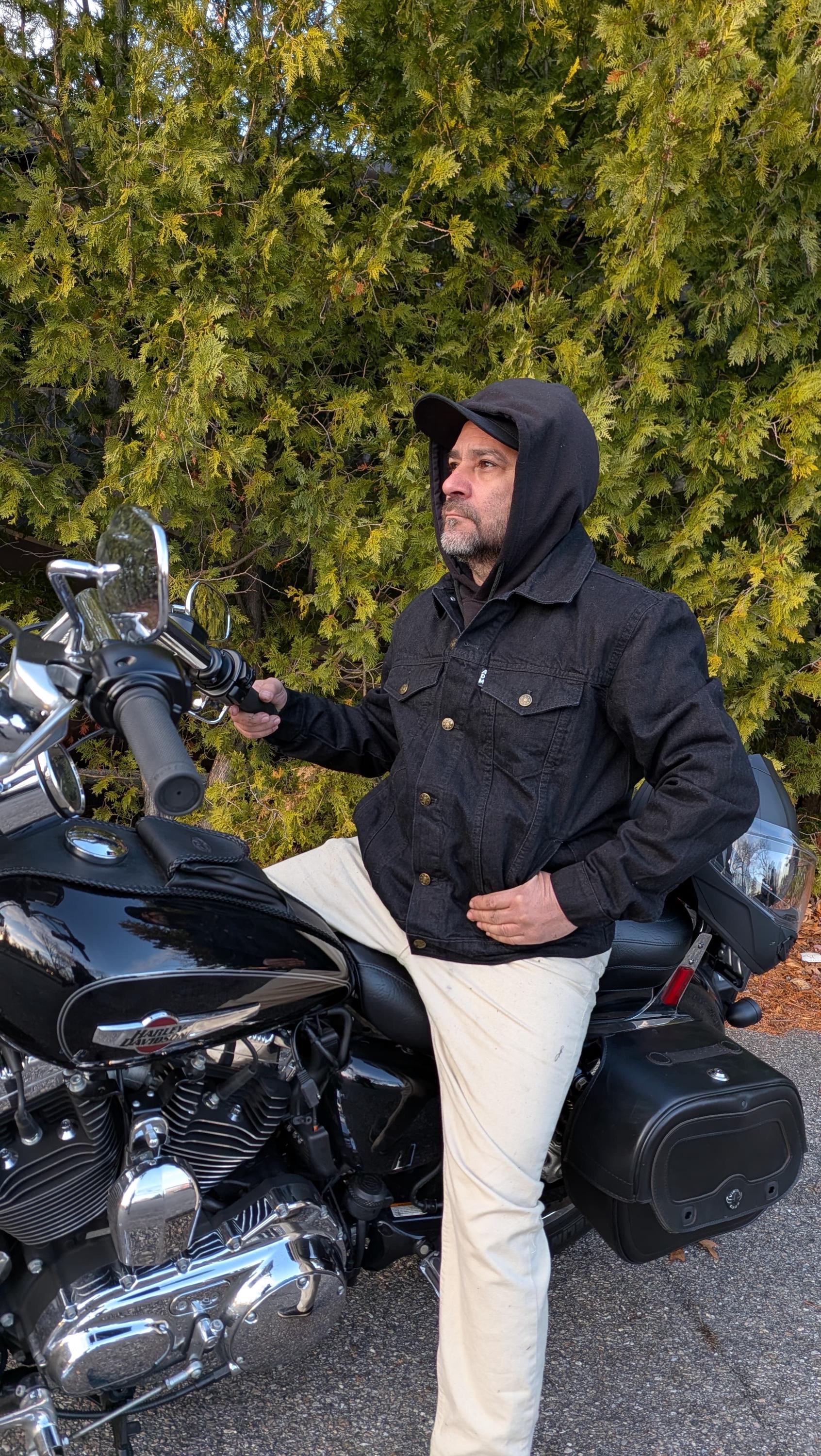 Heavyweight Denim Jacket Men's Fur Lined Streetwear Coat | Vintage Winter Biker Style