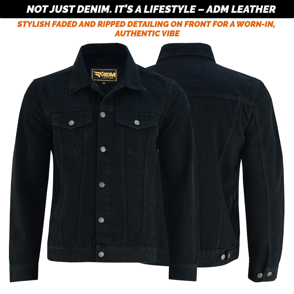 Men's Sherpa Lined Denim Jacket Classic Vintage Jean Coat | Warm Winter Streetwear