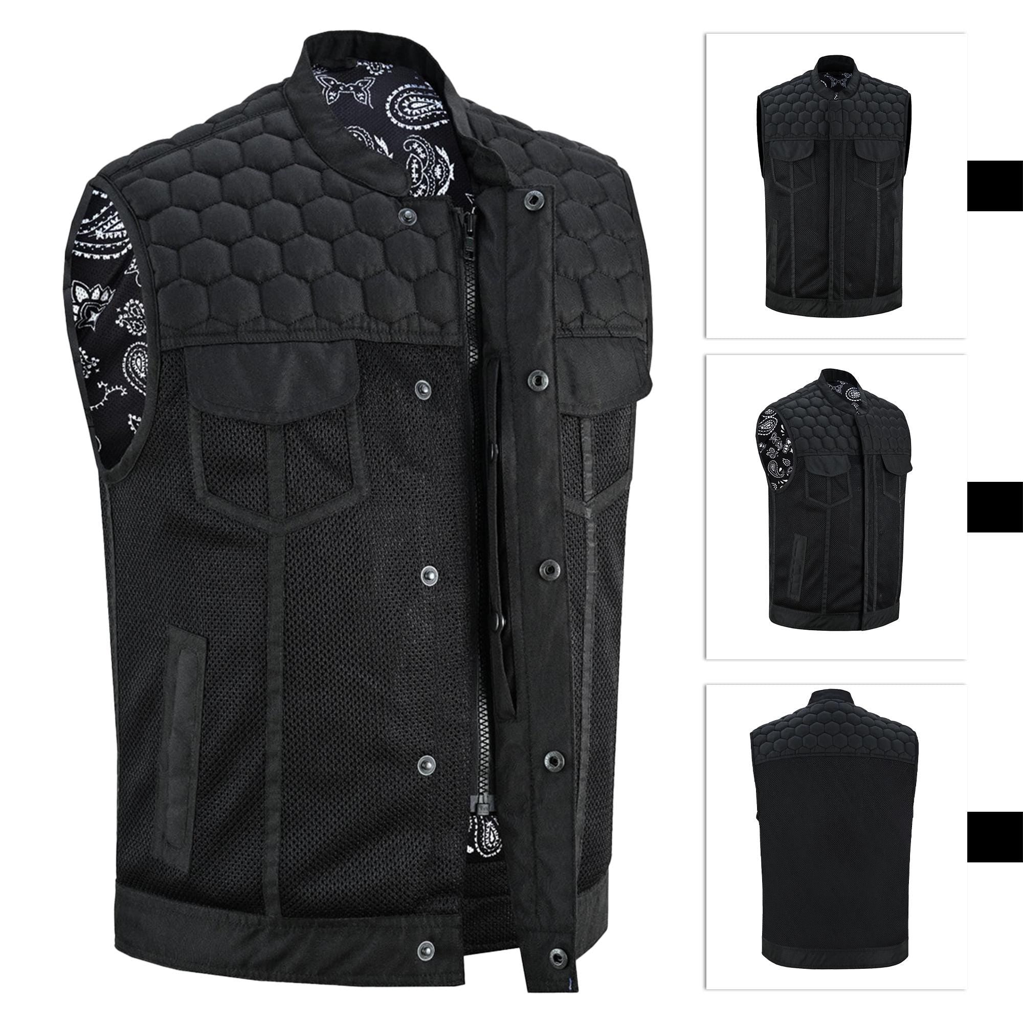 Men's Western Vest Heavy Duty Biker Style Denim Vest | Motorcycle Club Cutoff
