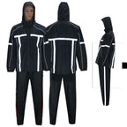 Waterproof Motorcycle Rain Suit: Lightweight Polyester Hooded Jacket & Trousers