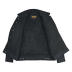 Heavyweight Denim Jacket Men's Fur Lined Streetwear Coat | Vintage Winter Biker Style