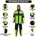 Waterproof Motorcycle Rain Suit: Lightweight Polyester Hooded Jacket & Trousers