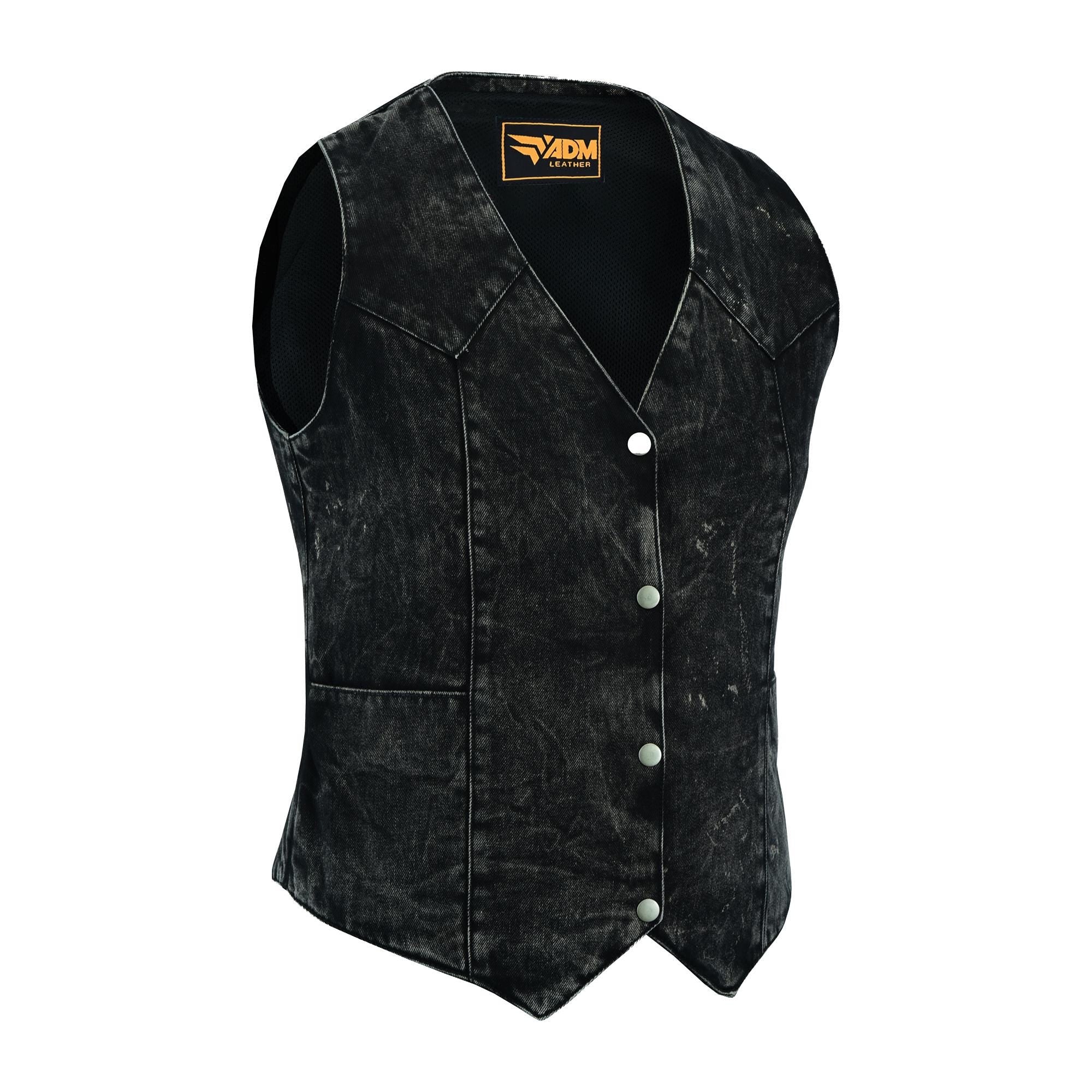 Mens Western Leather Biker Vest SOA Motorcycle Club Cutoff Sleeveless Top Cowboy Fitted Style
