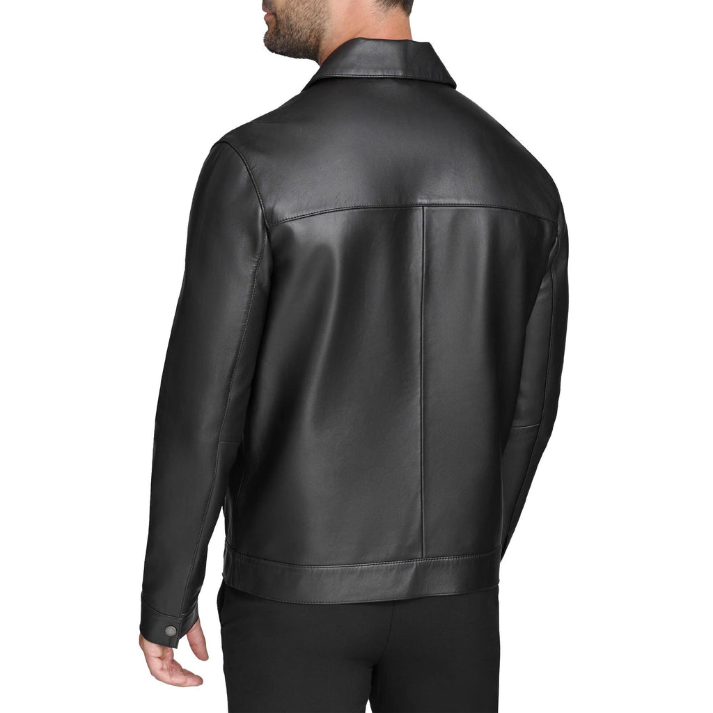 Mens Black Biker Leather Jacket Classic Motorcycle Riding Moto Jackets Western Style Coat
