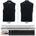 Mens Black Denim Vest Heavyweight Biker Gothic Rocker Sleeveless Jean Jacket Cutoff Punk Style