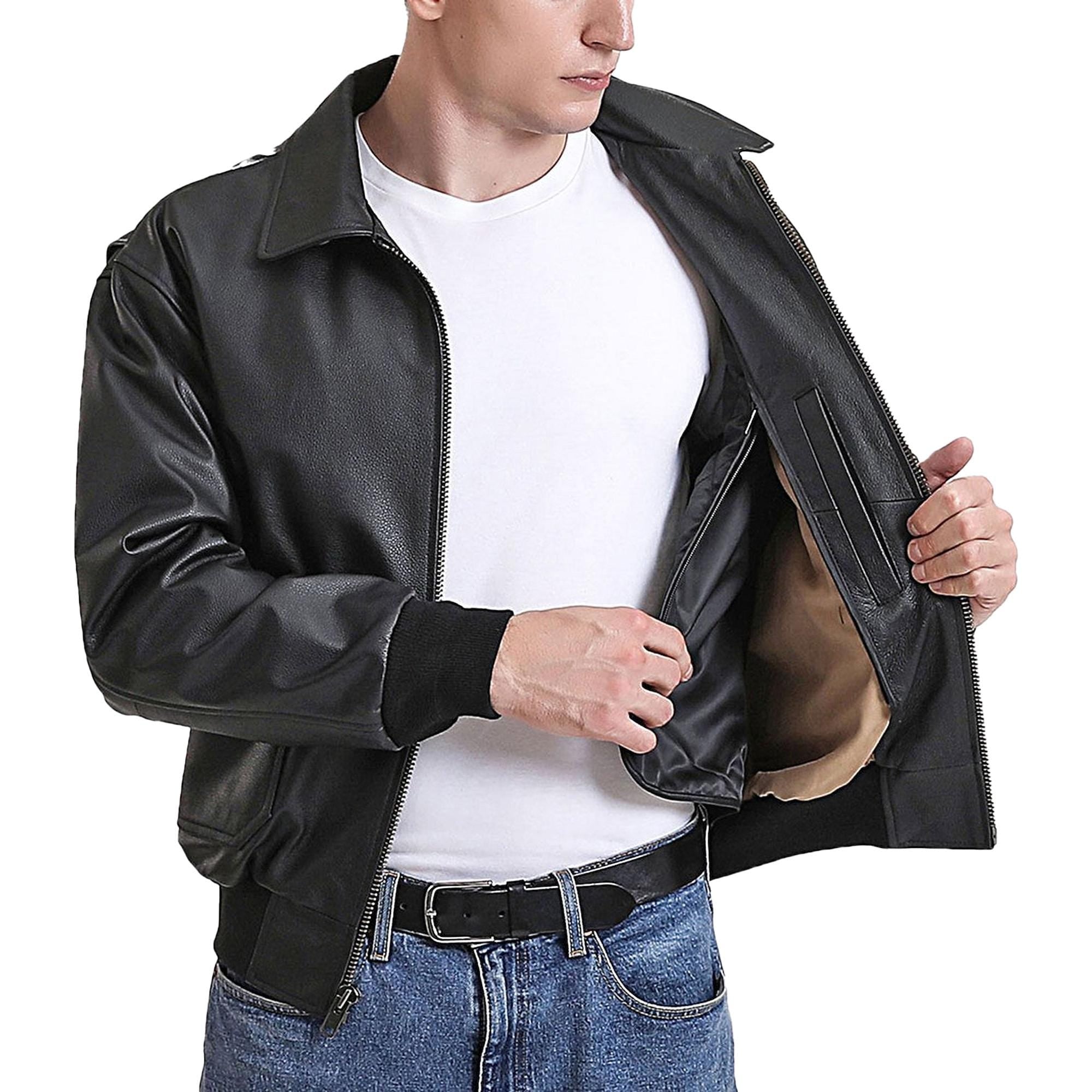 Classic Normad Black Leather Jacket Western Cowboy Biker Style Bomber Jackets For Men