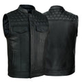 Handmade Cowhide Leather Biker Vest: SOA Club Style, Concealed Carry