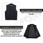 Mens Black Denim Vest Heavyweight Biker Gothic Rocker Sleeveless Jean Jacket Cutoff Punk Style