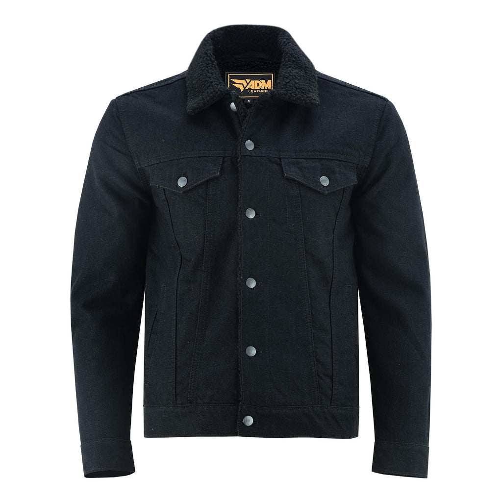 Heavyweight Denim Jacket Men's Fur Lined Streetwear Coat | Vintage Winter Biker Style