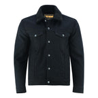 Heavyweight Denim Jacket Men's Fur Lined Streetwear Coat | Vintage Winter Biker Style