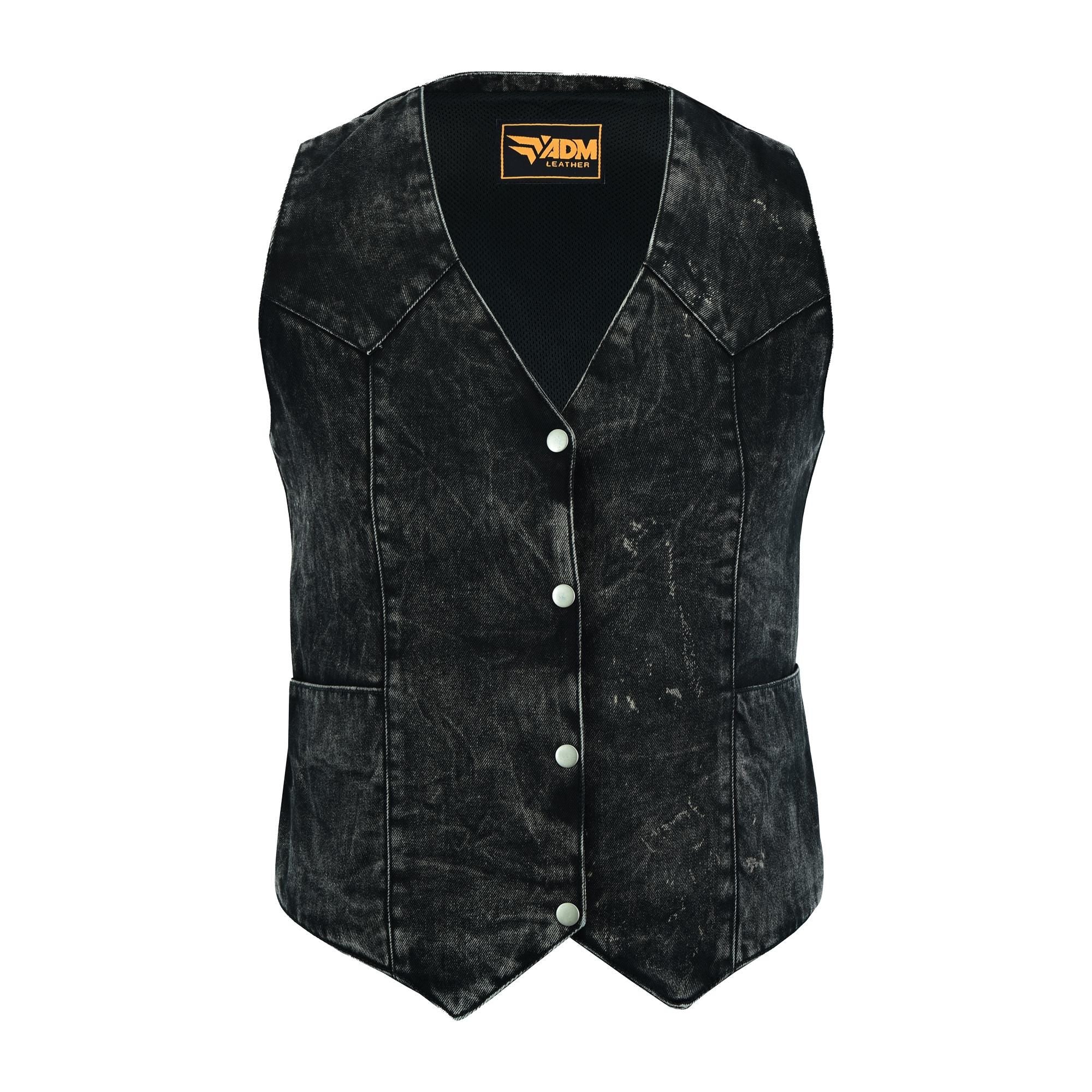 Mens Western Leather Biker Vest SOA Motorcycle Club Cutoff Sleeveless Top Cowboy Fitted Style